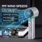 Mgall S5 Full Diamond Luxury Artemanship Portable Handheld Handheld Turbo Fan, 3 engranajes, Ventilador de vida de la batería larga recargable con pantalla digital para actividades al aire libre, viajes, oficina, regalo de Wonmen