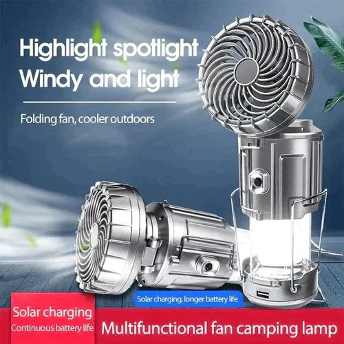 🔥🎁Linterna LED portátil para camping con ventilador.