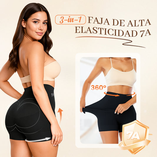 Ropa interior de seda helada de cintura alta para mujer con control de abdomen y levantamiento de cadera
