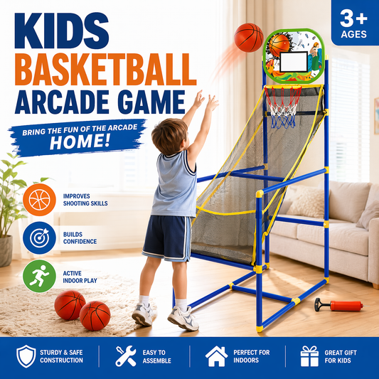 🥳 2026 VELKÝ PRODEJ 🥳 💞 VÍCE NEŽ 50 000 KUSŮ PRODÁNO! 🏀🎯 SLEVA 50%! Dětský basketbal do pokoje – automatické vracení míčů, odolný a bezpečný. Balení obsahuje 4 míče a pumpičku. Snadná montáž, zábava na celé hodiny! 🧒💨