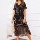 Vestido Midi impreso con cuello en V fluido