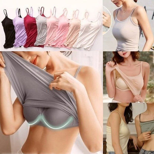 🔥 Último día de rebajas 🔥- Compra 1 y llévate 1 gratis🔥Camiseta de tirantes holgada con sujetador incorporado