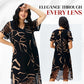 Vestido Midi impreso con cuello en V fluido