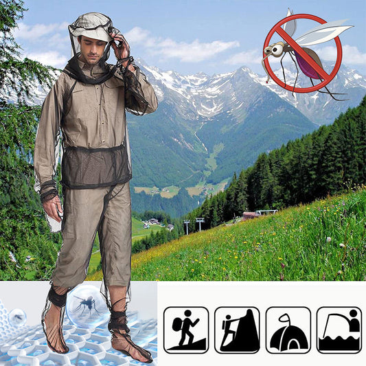 Chaqueta y pantalón antimosquitos ligeros para exterior y cubrezapatos y manoplas