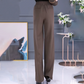 Pantalones de talle alto para mujer con perneras rectas
