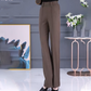 Pantalones de talle alto para mujer con perneras rectas