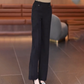 Pantalones de talle alto para mujer con perneras rectas