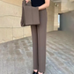 Pantalones de talle alto para mujer con perneras rectas