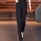 Pantalones de talle alto para mujer con perneras rectas