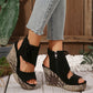 🔥Sandalias de cuña con plataforma y punta abierta con borlas para mujer - 🩷¡Oferta de verano! 50 % de descuento
