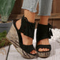 🔥Sandalias de cuña con plataforma y punta abierta con borlas para mujer - 🩷¡Oferta de verano! 50 % de descuento