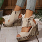 🔥Sandalias de cuña con plataforma y punta abierta con borlas para mujer - 🩷¡Oferta de verano! 50 % de descuento