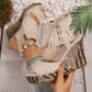 🔥Sandalias de cuña con plataforma y punta abierta con borlas para mujer - 🩷¡Oferta de verano! 50 % de descuento