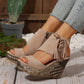 🔥Sandalias de cuña con plataforma y punta abierta con borlas para mujer - 🩷¡Oferta de verano! 50 % de descuento