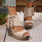 🔥Sandalias de cuña con plataforma y punta abierta con borlas para mujer - 🩷¡Oferta de verano! 50 % de descuento