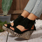 🔥Sandalias de cuña con plataforma y punta abierta con borlas para mujer - 🩷¡Oferta de verano! 50 % de descuento