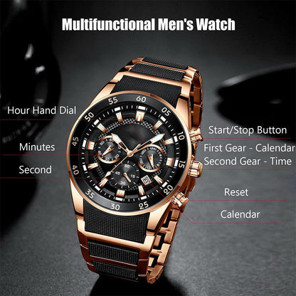 🚀Venta semestral temporal🚀Reloj multifunción de caballero con movimiento sumergible