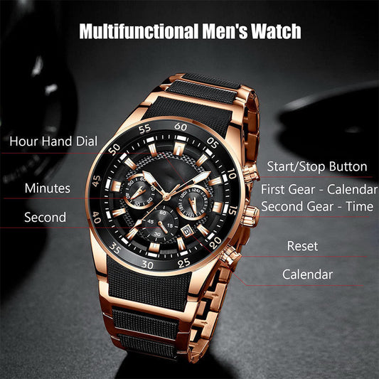 🚀Venta semestral temporal🚀Reloj multifunción de caballero con movimiento sumergible