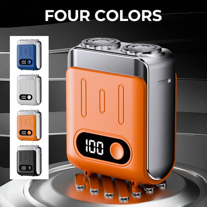 Mini afeitadora eléctrica rotativa portátil para hombre