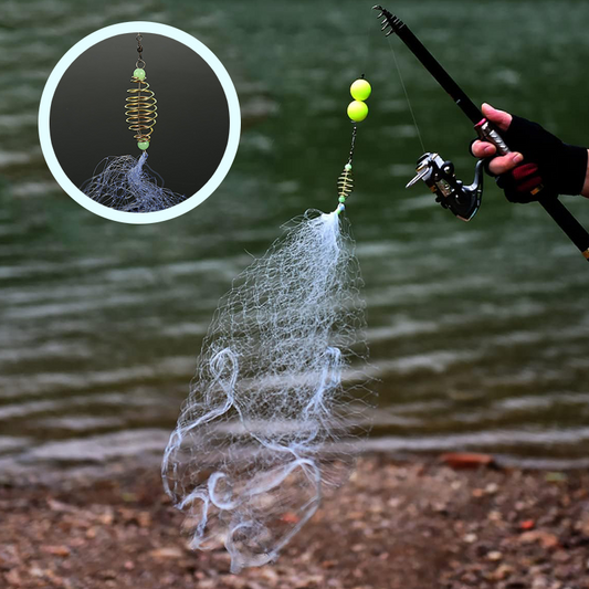 Red de enmalle de pesca con trampa de cebo de muelle