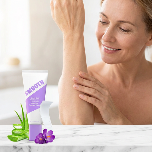Crema depilatoria suave a base de hierbas para una piel suave
