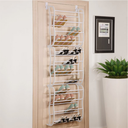🚪✨Organizér na boty přes dveře – 24 kapes a instalace bez nářadí – Pasuje na standardní dveře, pojme až 24 párů – ideální do předsíně nebo skříně