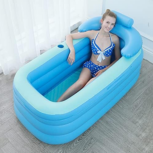 🛁🔥 Přenosná nafukovací vana pro dospělé – lehká, snadno skladná, relaxační koupel použitelná doma i na cestách ✨