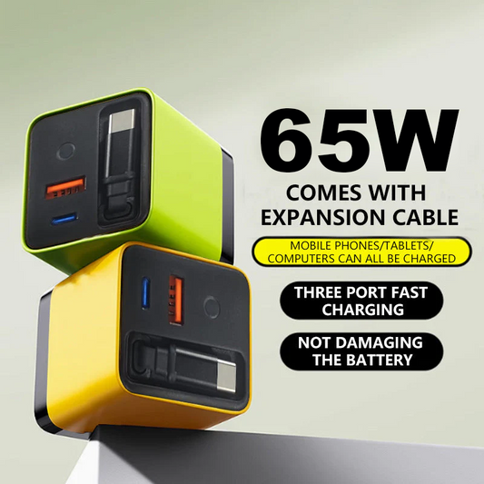 ⌛Zbývá pouze 1 den této nabídky⏳65W rychlonabíjecí síťový adaptér na telefon s výsuvným kabelem Type-C o délce 80 cm